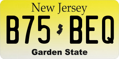 NJ license plate B75BEQ