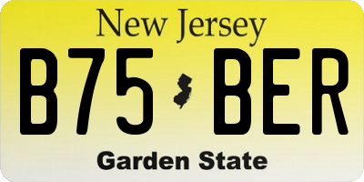 NJ license plate B75BER