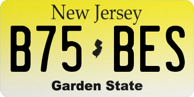 NJ license plate B75BES