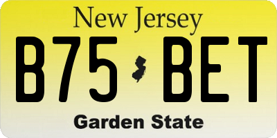 NJ license plate B75BET