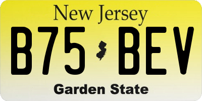 NJ license plate B75BEV