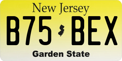 NJ license plate B75BEX
