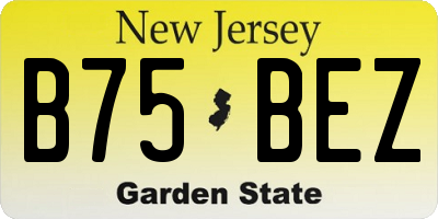 NJ license plate B75BEZ