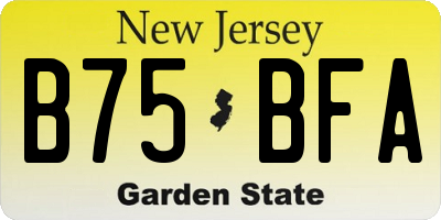 NJ license plate B75BFA