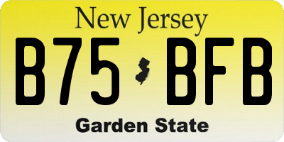 NJ license plate B75BFB