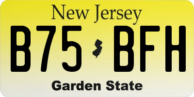 NJ license plate B75BFH