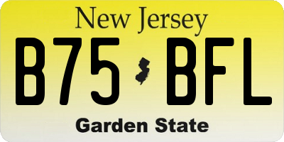 NJ license plate B75BFL