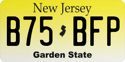 NJ license plate B75BFP