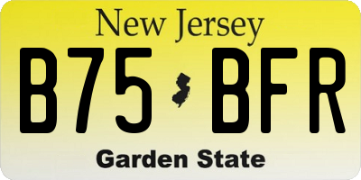 NJ license plate B75BFR