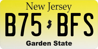 NJ license plate B75BFS