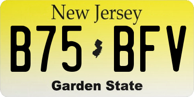 NJ license plate B75BFV