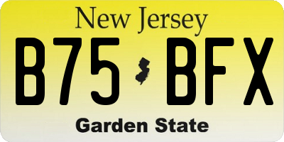 NJ license plate B75BFX