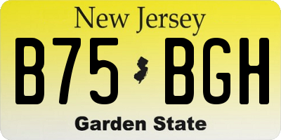 NJ license plate B75BGH