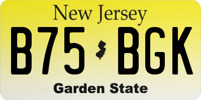 NJ license plate B75BGK