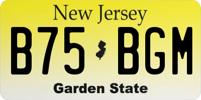 NJ license plate B75BGM