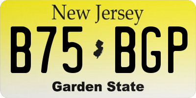NJ license plate B75BGP