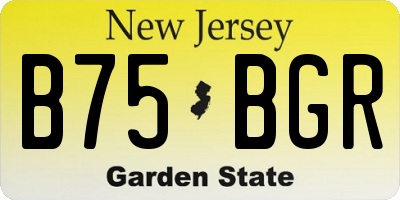 NJ license plate B75BGR