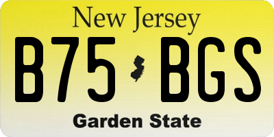 NJ license plate B75BGS