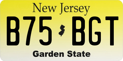 NJ license plate B75BGT
