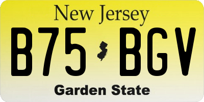 NJ license plate B75BGV