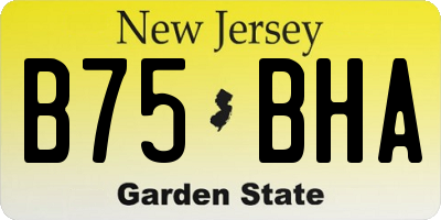 NJ license plate B75BHA