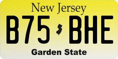 NJ license plate B75BHE