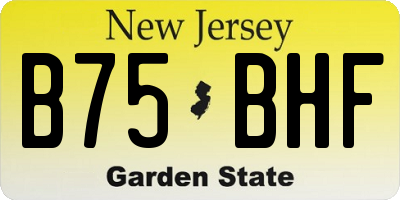 NJ license plate B75BHF