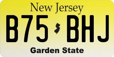 NJ license plate B75BHJ