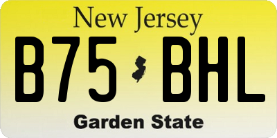NJ license plate B75BHL