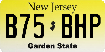 NJ license plate B75BHP