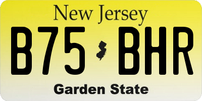 NJ license plate B75BHR