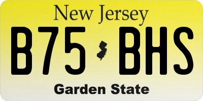 NJ license plate B75BHS
