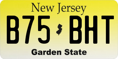 NJ license plate B75BHT