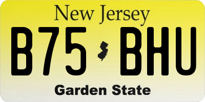 NJ license plate B75BHU