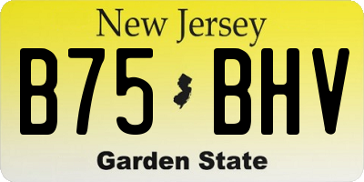 NJ license plate B75BHV