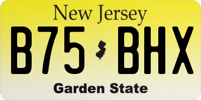 NJ license plate B75BHX