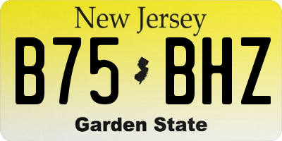 NJ license plate B75BHZ