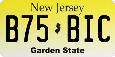 NJ license plate B75BIC