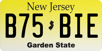 NJ license plate B75BIE