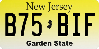 NJ license plate B75BIF