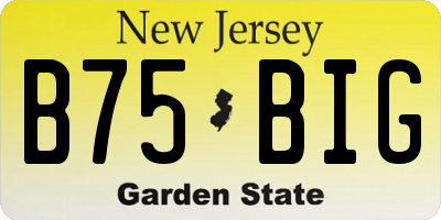 NJ license plate B75BIG