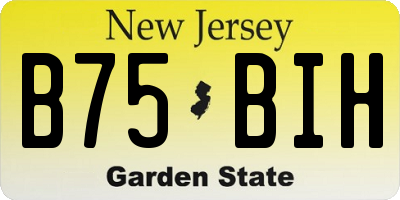NJ license plate B75BIH