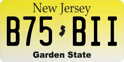 NJ license plate B75BII