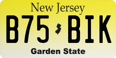 NJ license plate B75BIK