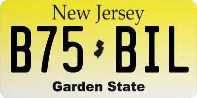 NJ license plate B75BIL