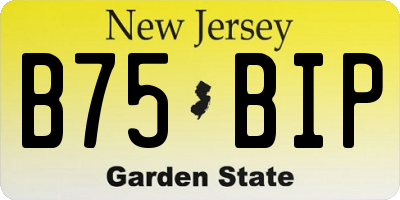 NJ license plate B75BIP