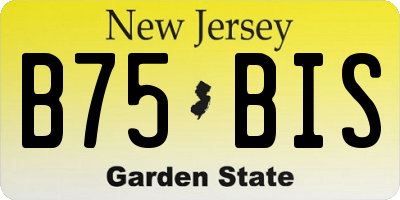 NJ license plate B75BIS