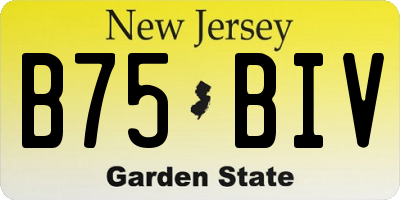 NJ license plate B75BIV