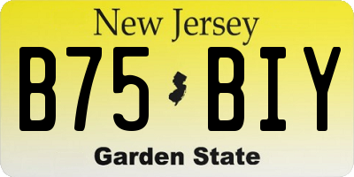 NJ license plate B75BIY