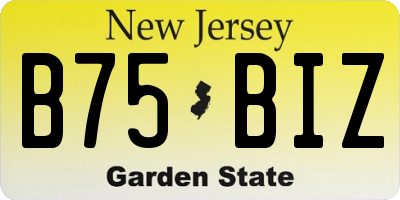 NJ license plate B75BIZ